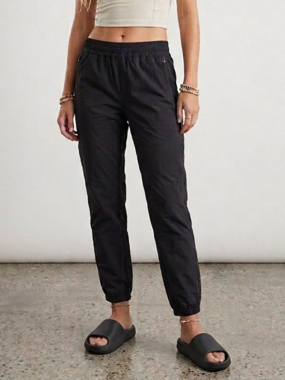 SPIRITUAL GANGSTER Journey Stretch Active Track Pant Joggers Black M EUC